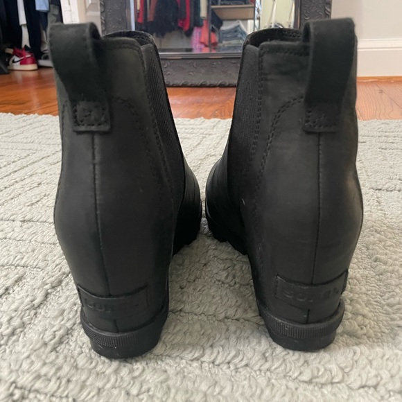 SOREL Black Joan of Artic Wedge Boot Black Womens 8.5 - Picture 6 of 8